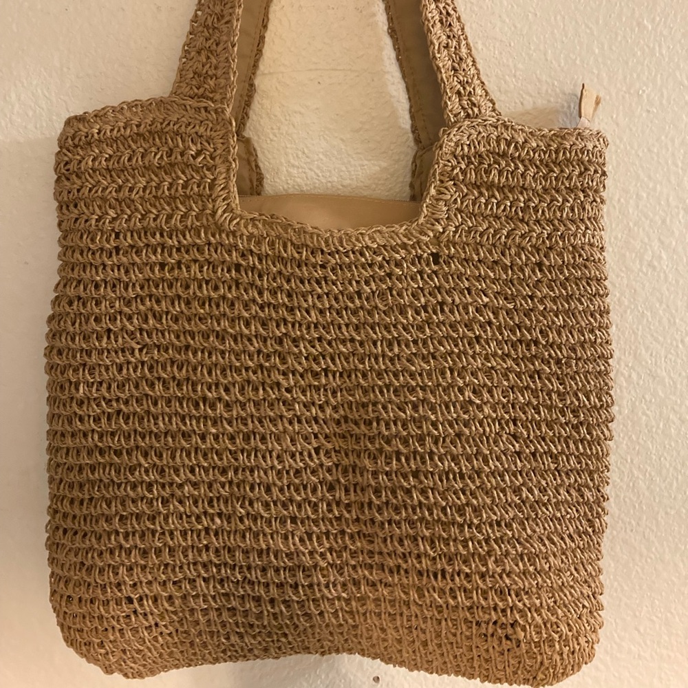 Handcrafted Tan Woven Tote Bag